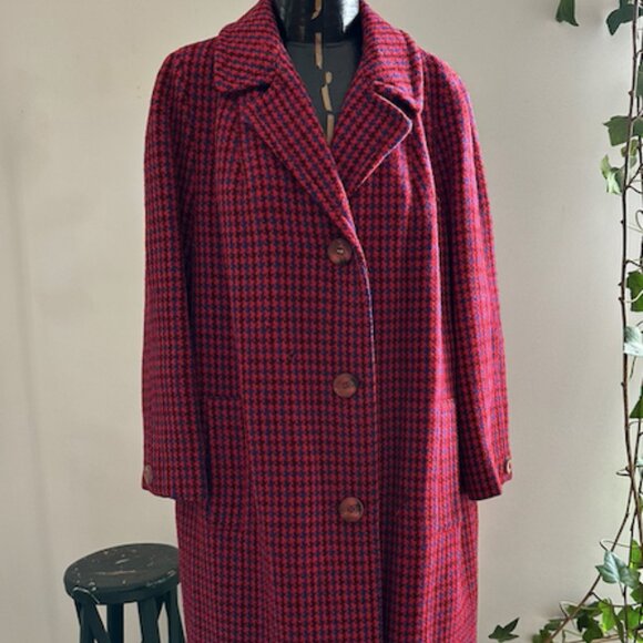 Vintage 1960s Harris Tweed 100% Scottish Wool Coat - Picture 1 of 4